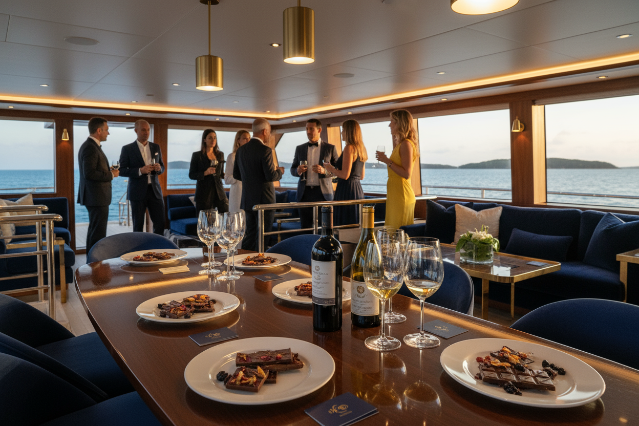 chocolate bars on plates 