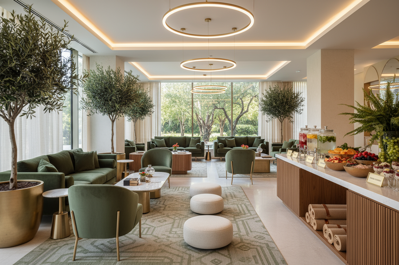 Quarterly Wellness Offsites in a luxury lounge 
