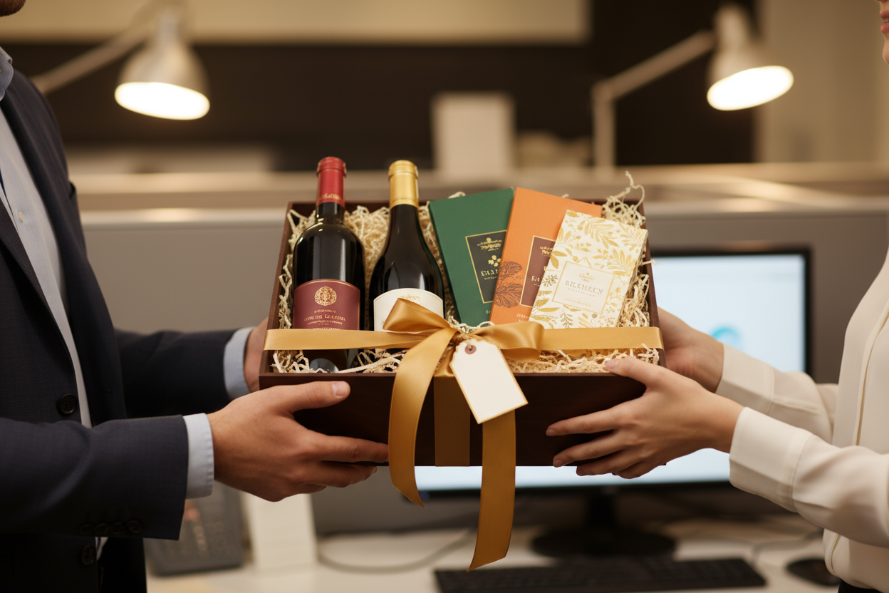 with two wine bottles and three chocolate bars