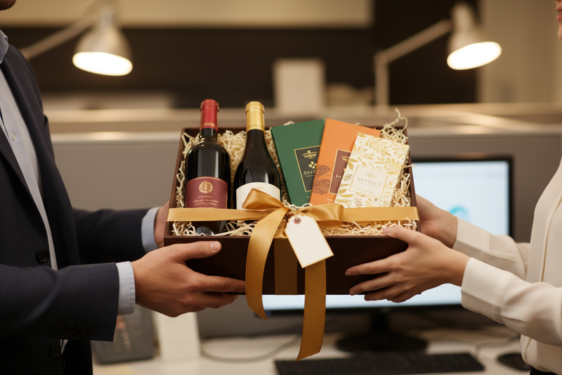 with two wine bottles and three chocolate bars